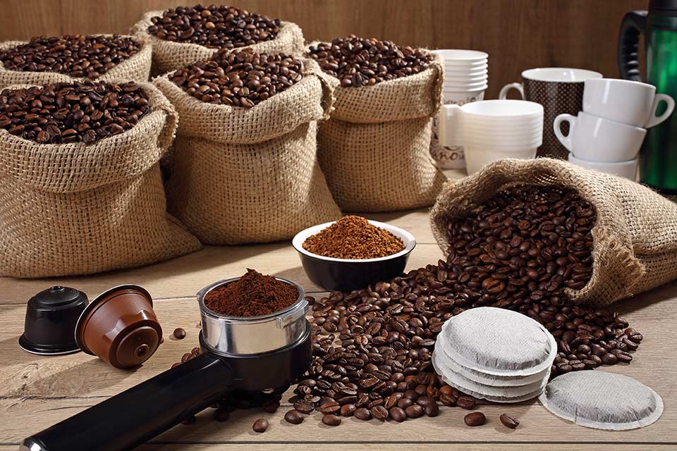 Café en grains et moulu